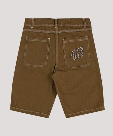 Santa Cruz Brain Dot Bone Stack Jean Shorts - Tan